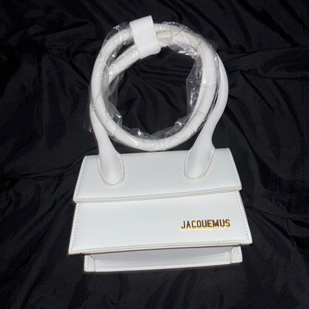 Jacquemus White Bag with Gold Accent
